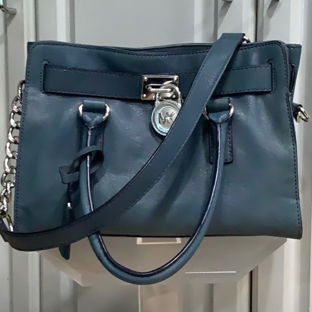 Hamilton Medium Saffiano Leather Tote Bag, Blue.